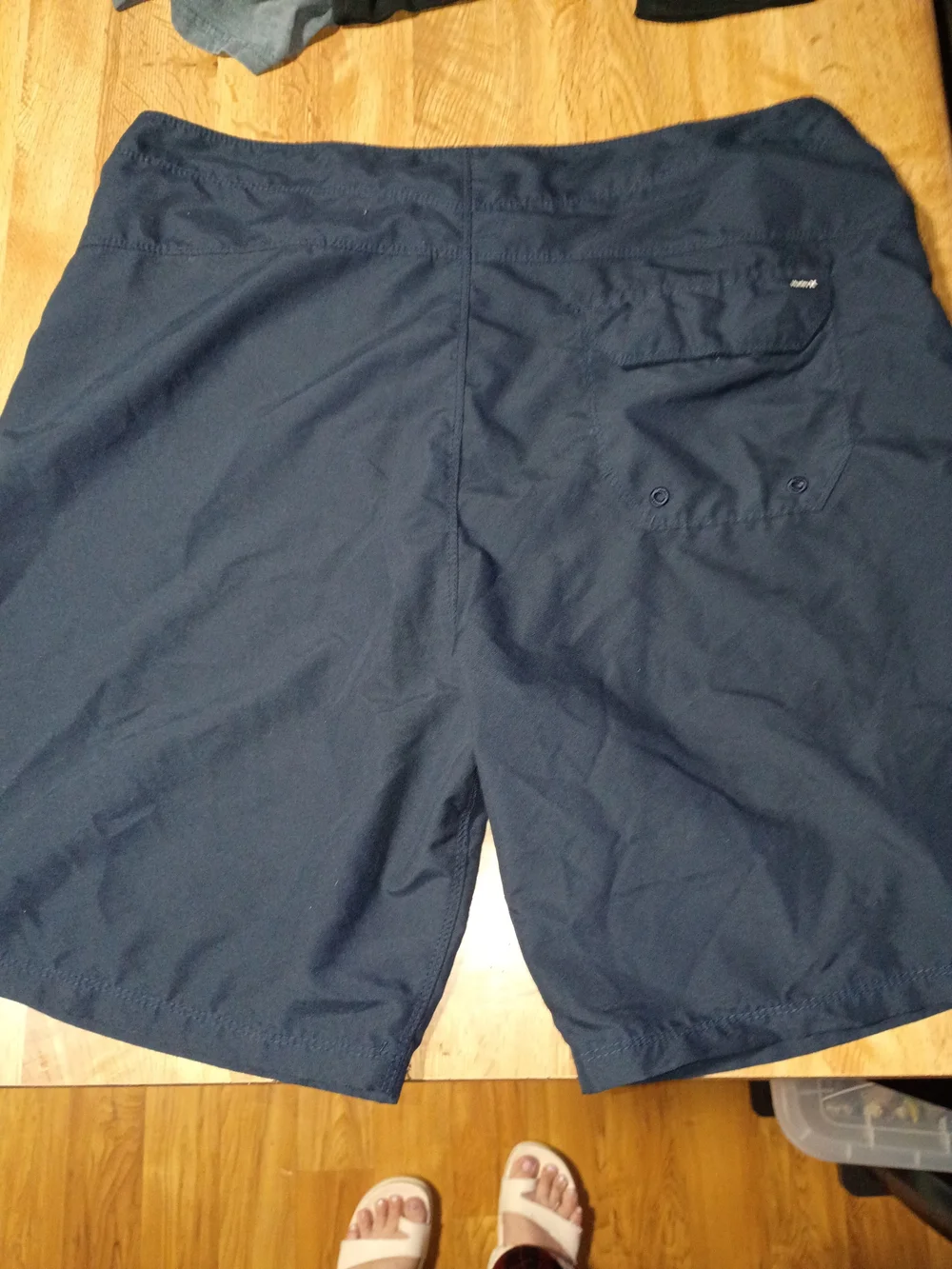 Hurley Name Brand Men's Navy Athletic Shorts with American Flag Accent
